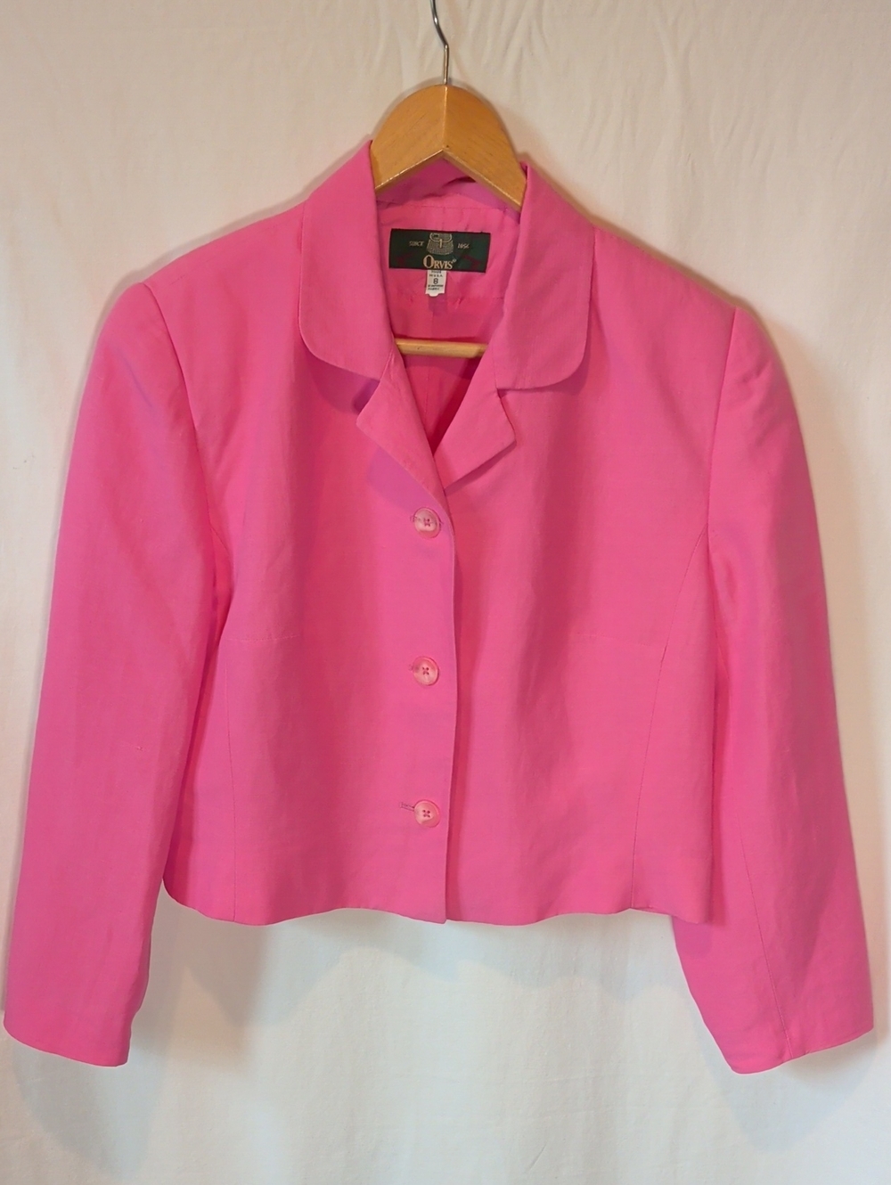 Vintage Orvis Bright Pink Cropped Blazer